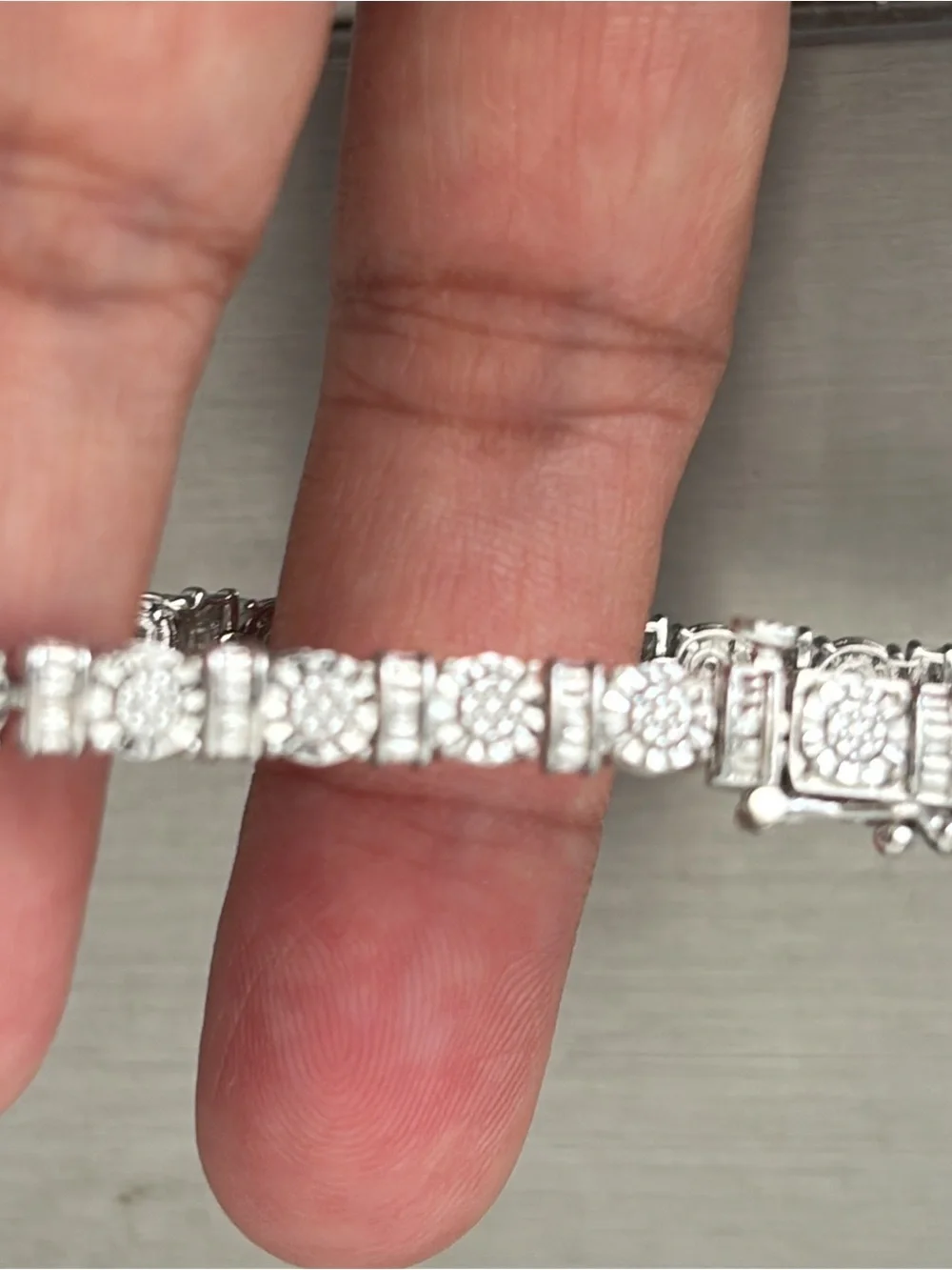 Sterling Silver and Diamond Tennis Bracelet